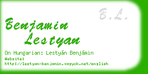 benjamin lestyan business card