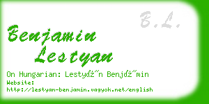 benjamin lestyan business card